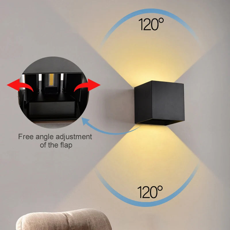 LED Wall Lamps 7W Cold White Warm White Waterproof Outdoor Interior Modern Nordic Square Wall Lights For Indoor Garden Corridors