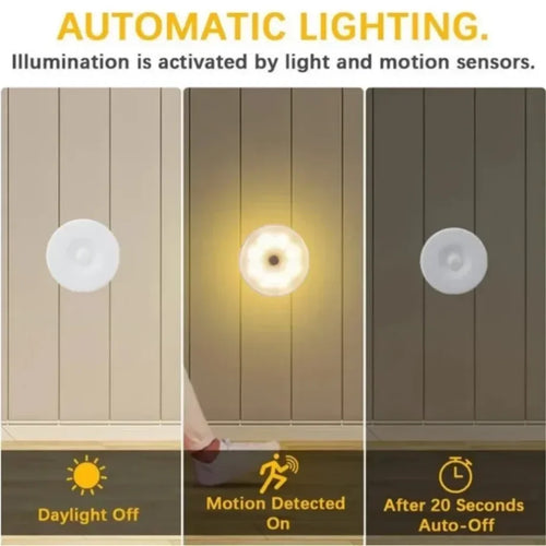 LED Night Light Smart Human Body Sensor with Digital Sensor Head Magnetic Suction Wireless-Use Eye Protect Night Lighting Lamp
