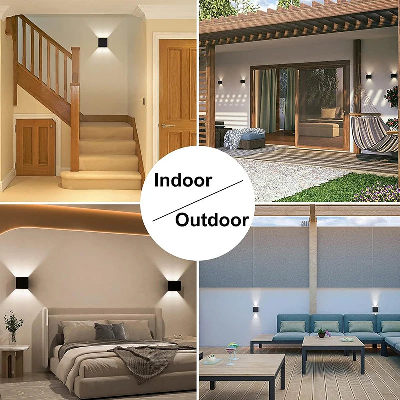 LED Wall Lamps 7W Cold White Warm White Waterproof Outdoor Interior Modern Nordic Square Wall Lights For Indoor Garden Corridors