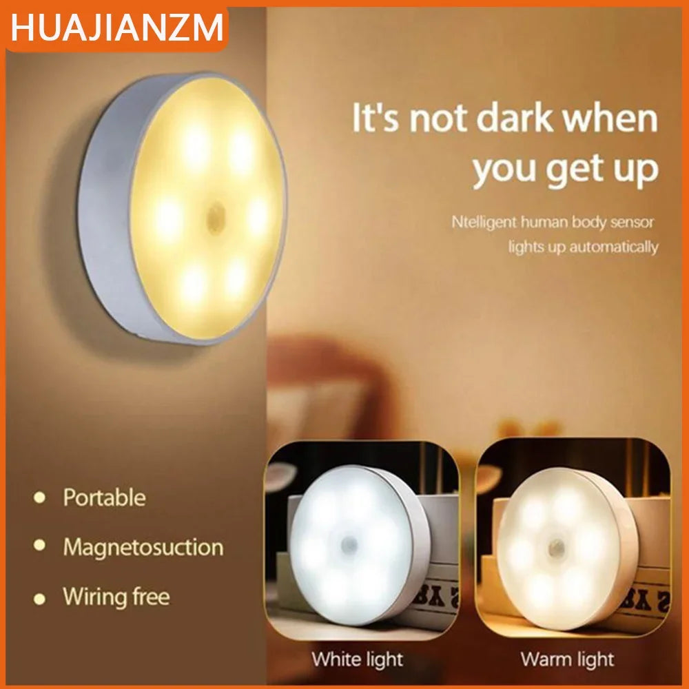 LED Night Light Smart Human Body Sensor with Digital Sensor Head Magnetic Suction Wireless-Use Eye Protect Night Lighting Lamp
