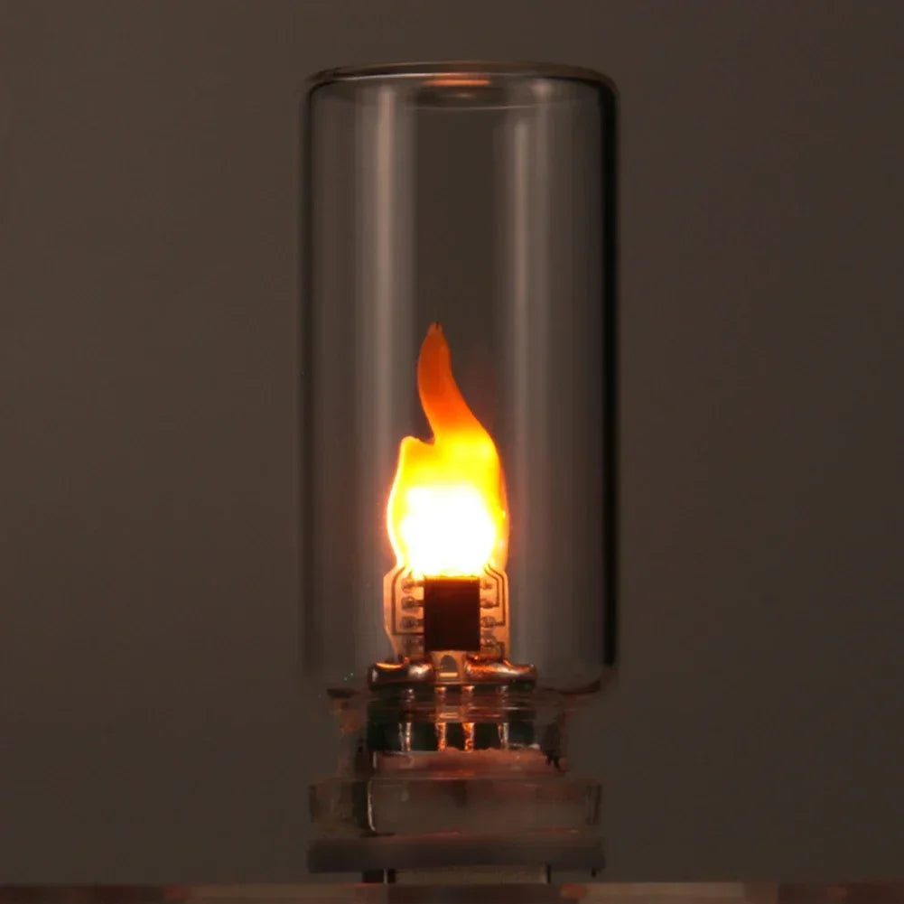 USB Flame Flickering LED Frosted Clear Glass Candle Night Light Simulated Flame for Car Home Room Laptop PC Festival Decoration