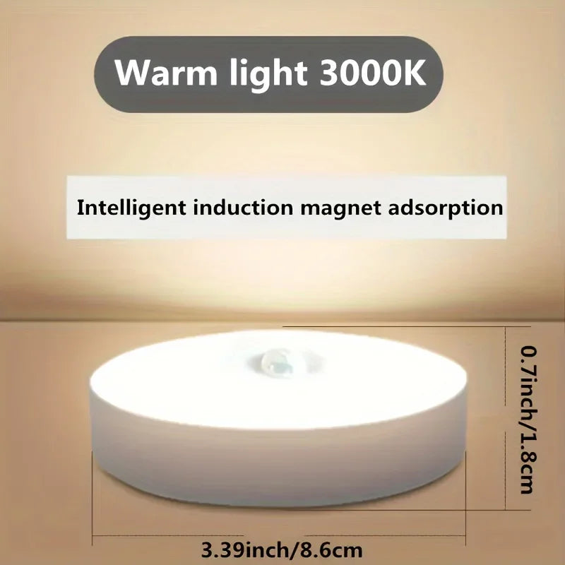 LED Night Light Smart Human Body Sensor with Digital Sensor Head Magnetic Suction Wireless-Use Eye Protect Night Lighting Lamp